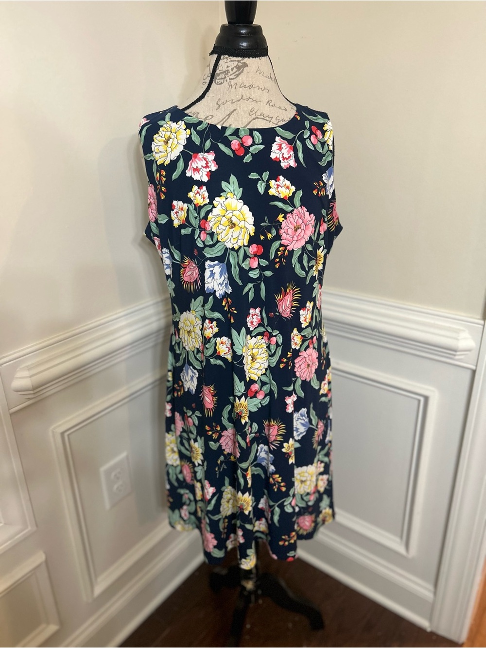 Tommy Hilfiger Navy Floral Midi Dress